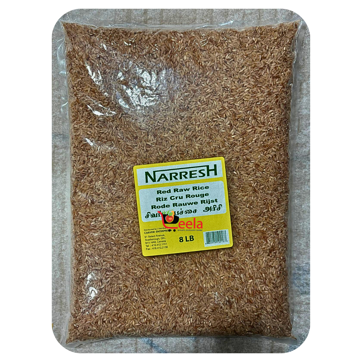 Narresh Red Raw Rice - 8 LB