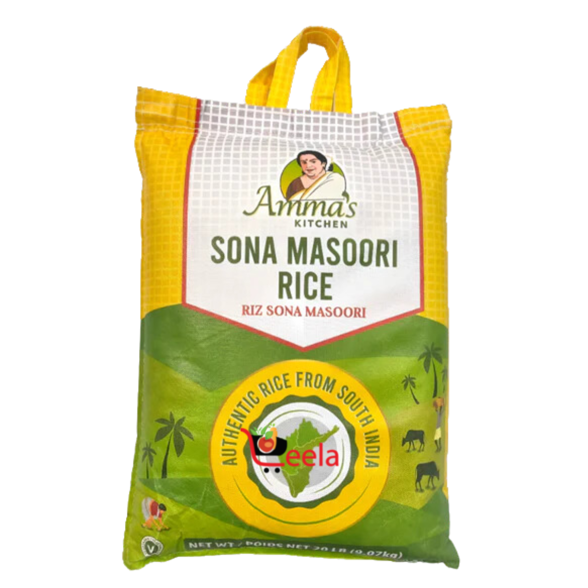 AMMA'S SONA MASOORI RICE - 20LB