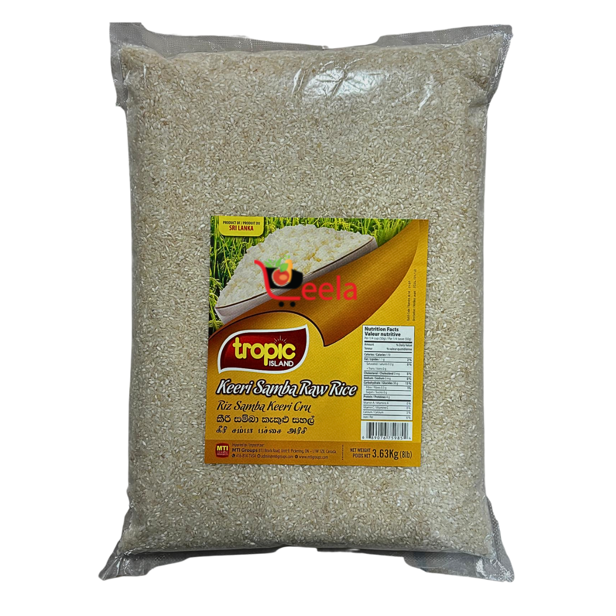 Tropic Keeri Samba Raw Rice - 8 LB