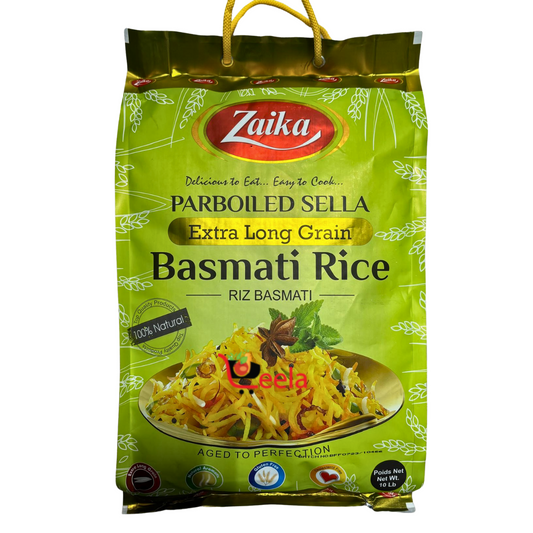 ZAIKA PARBOILED SELLA BASMATI RICE ( EXTRA LONG) - 10LB